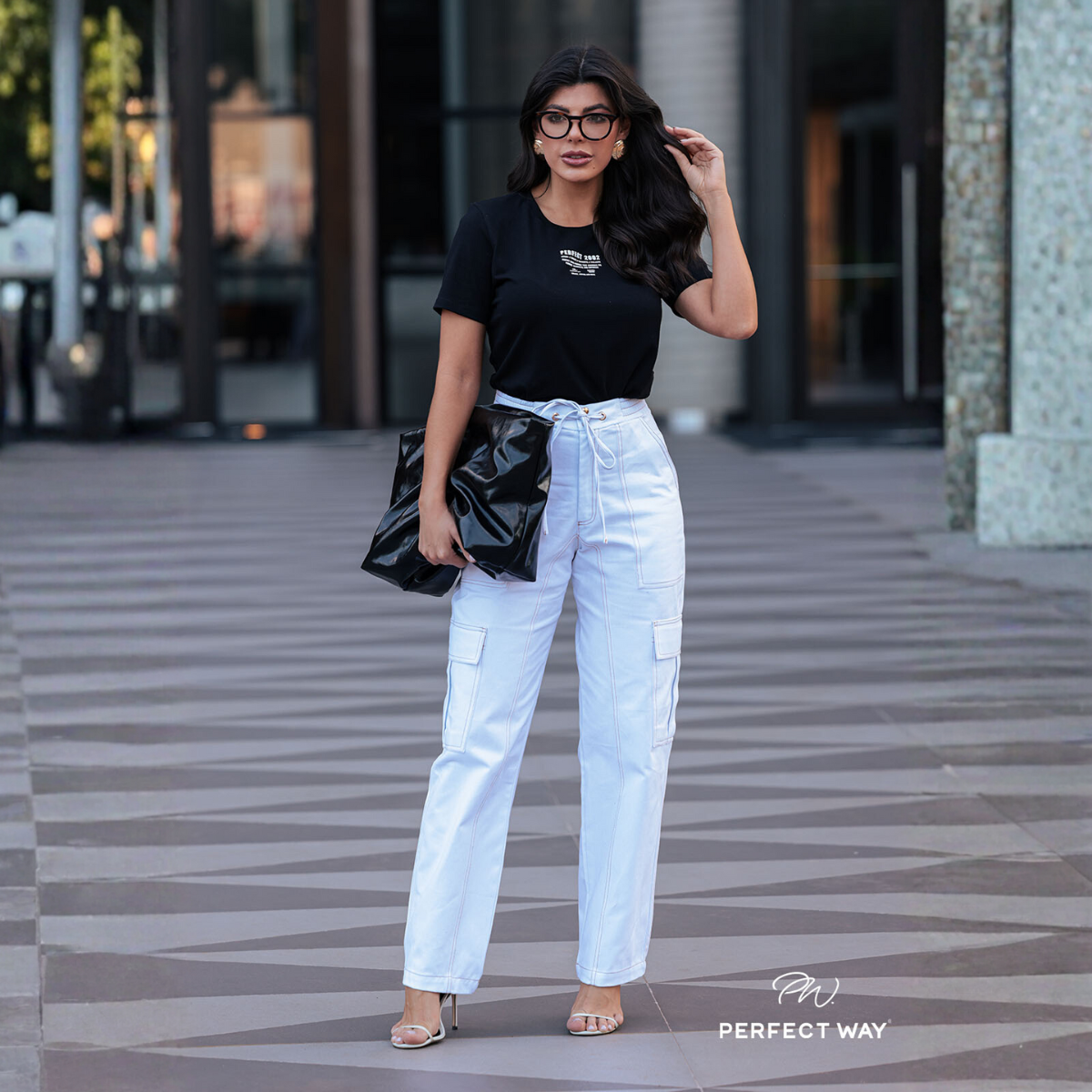 CALCA FEMININA CARGO OFF WHITE