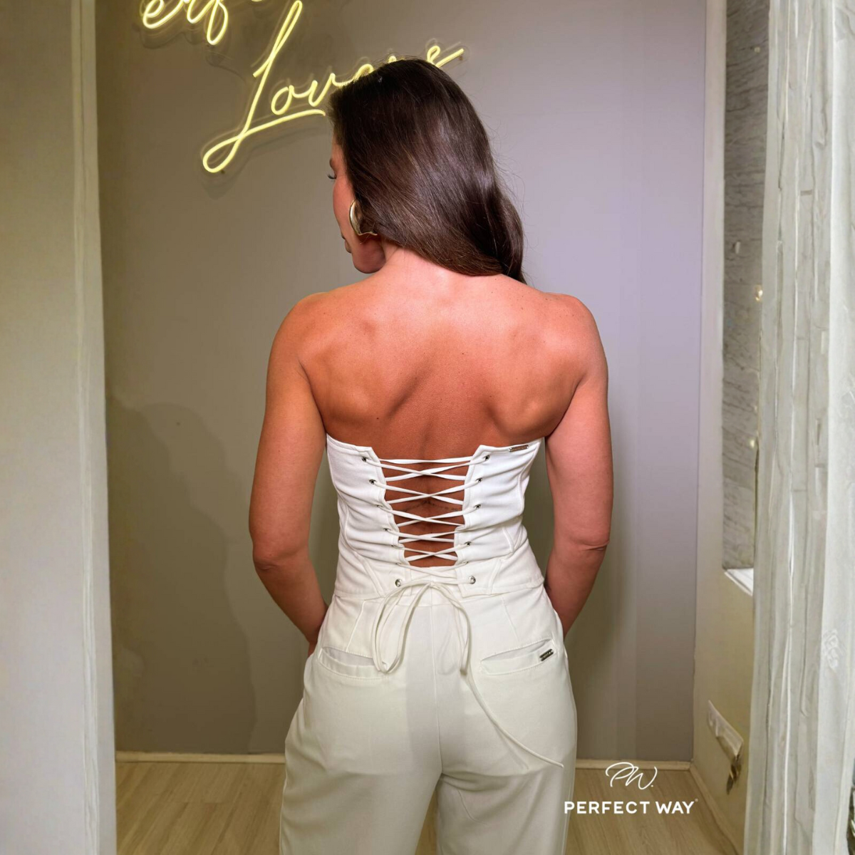 CORPETE ALONGADO FEMININO OFF WHITE