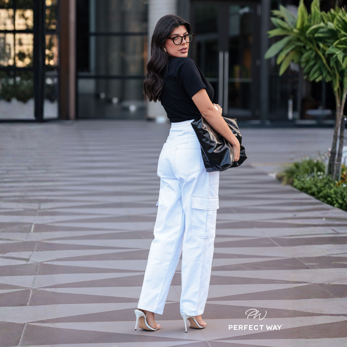 CALCA FEMININA CARGO OFF WHITE